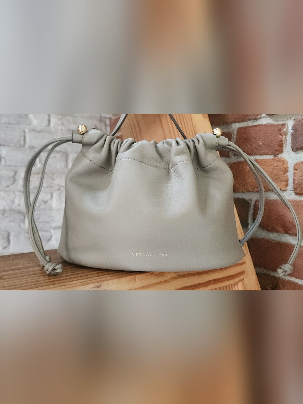 Strathberry Charlotte Drawstring In Taupe
